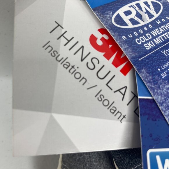 Rugged Wear Youth Cold Weather Ski Mittens Insulated Blue Gray Size S/M New - Picture 6 of 7